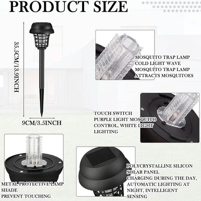 2-Piece: Solar Waterproof Outdoor Bug and Mosquito Zapper DailySale