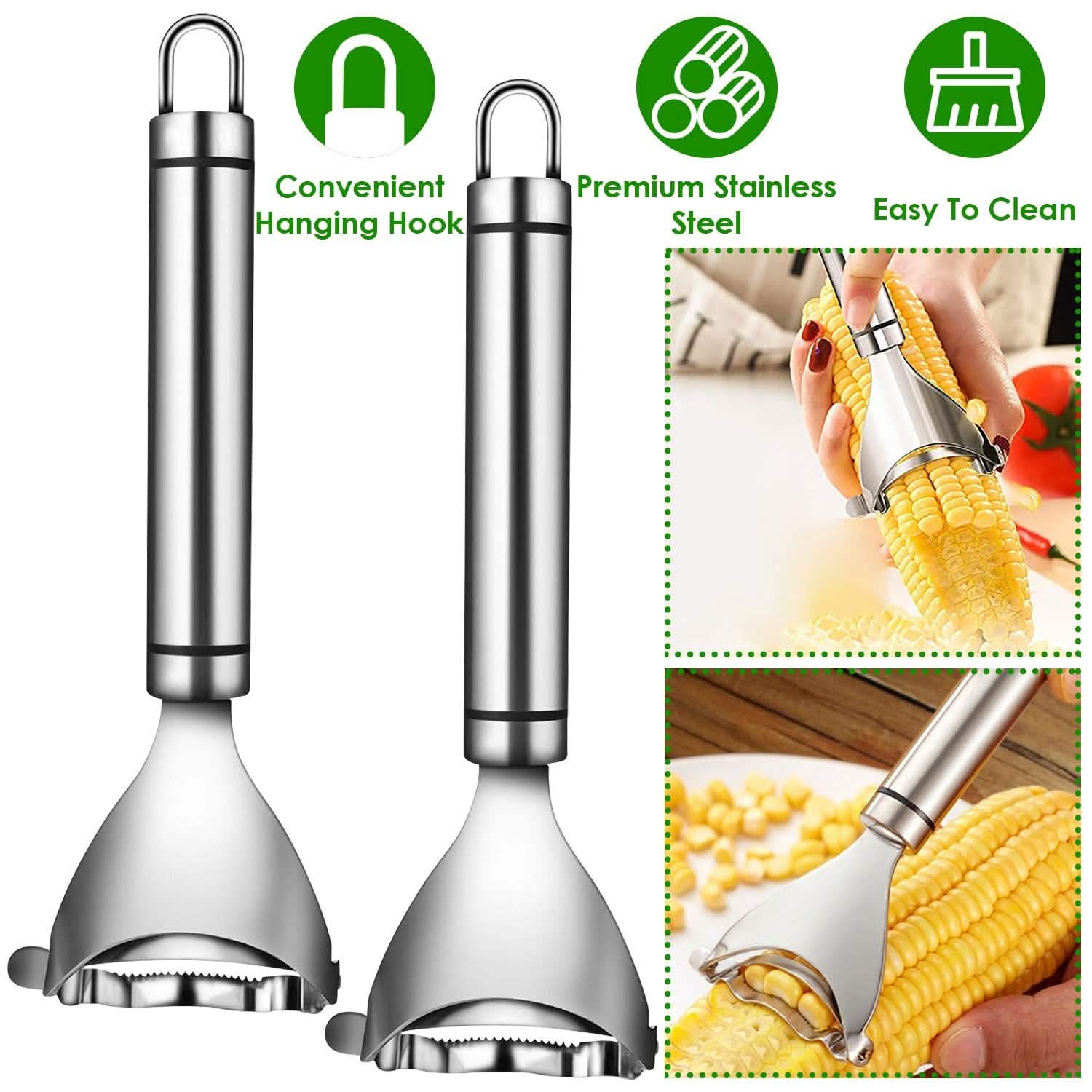 2-Piece: Stainless Steel Corn Cob Peelers DailySale