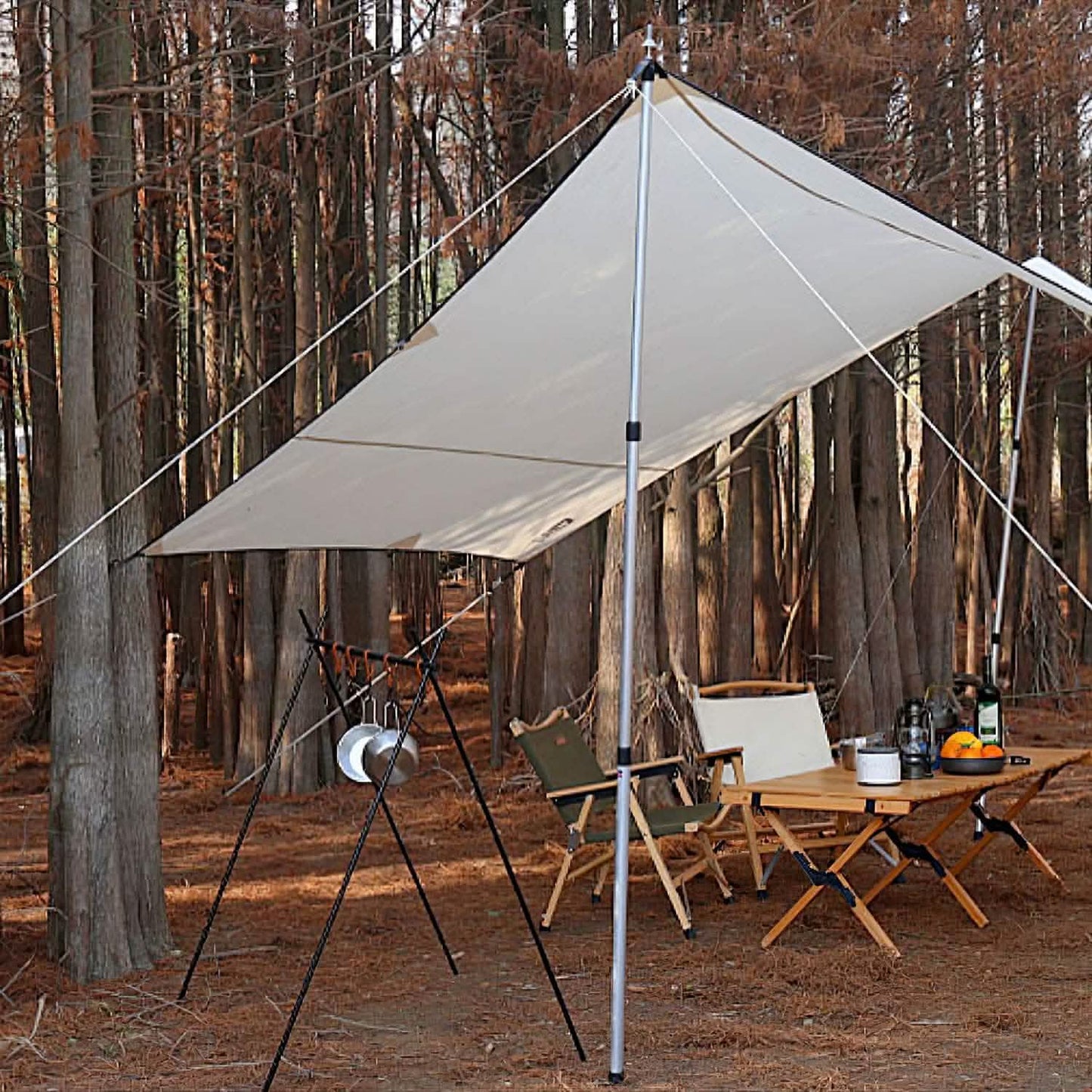 2-Piece: Telescoping Tarp Poles Portable Aluminum Awning Poles DailySale