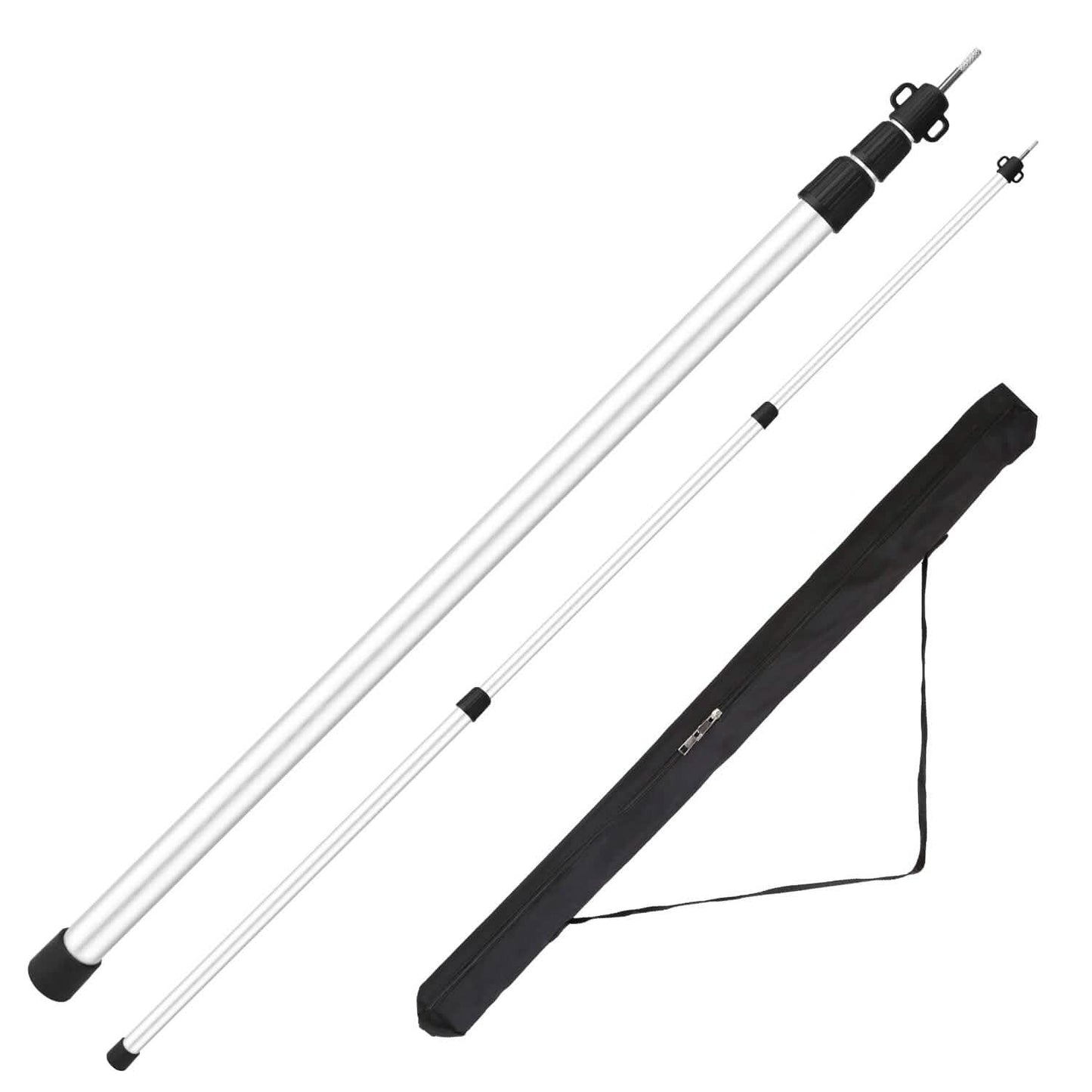 2-Piece: Telescoping Tarp Poles Portable Aluminum Awning Poles DailySale