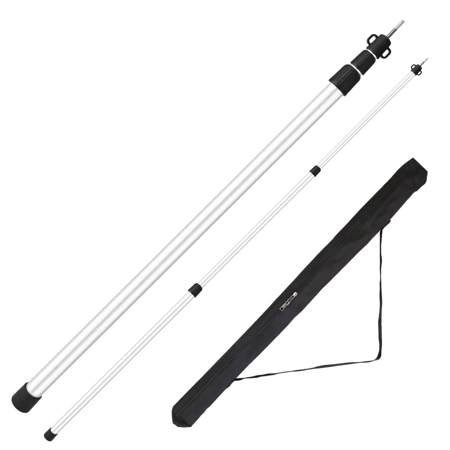 2-Piece: Telescoping Tarp Poles Portable Aluminum Awning Poles DailySale