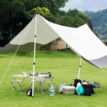 2-Piece: Telescoping Tarp Poles Portable Aluminum Awning Poles DailySale