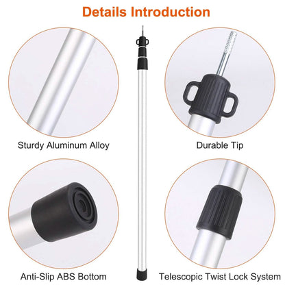 2-Piece: Telescoping Tarp Poles Portable Aluminum Awning Poles DailySale