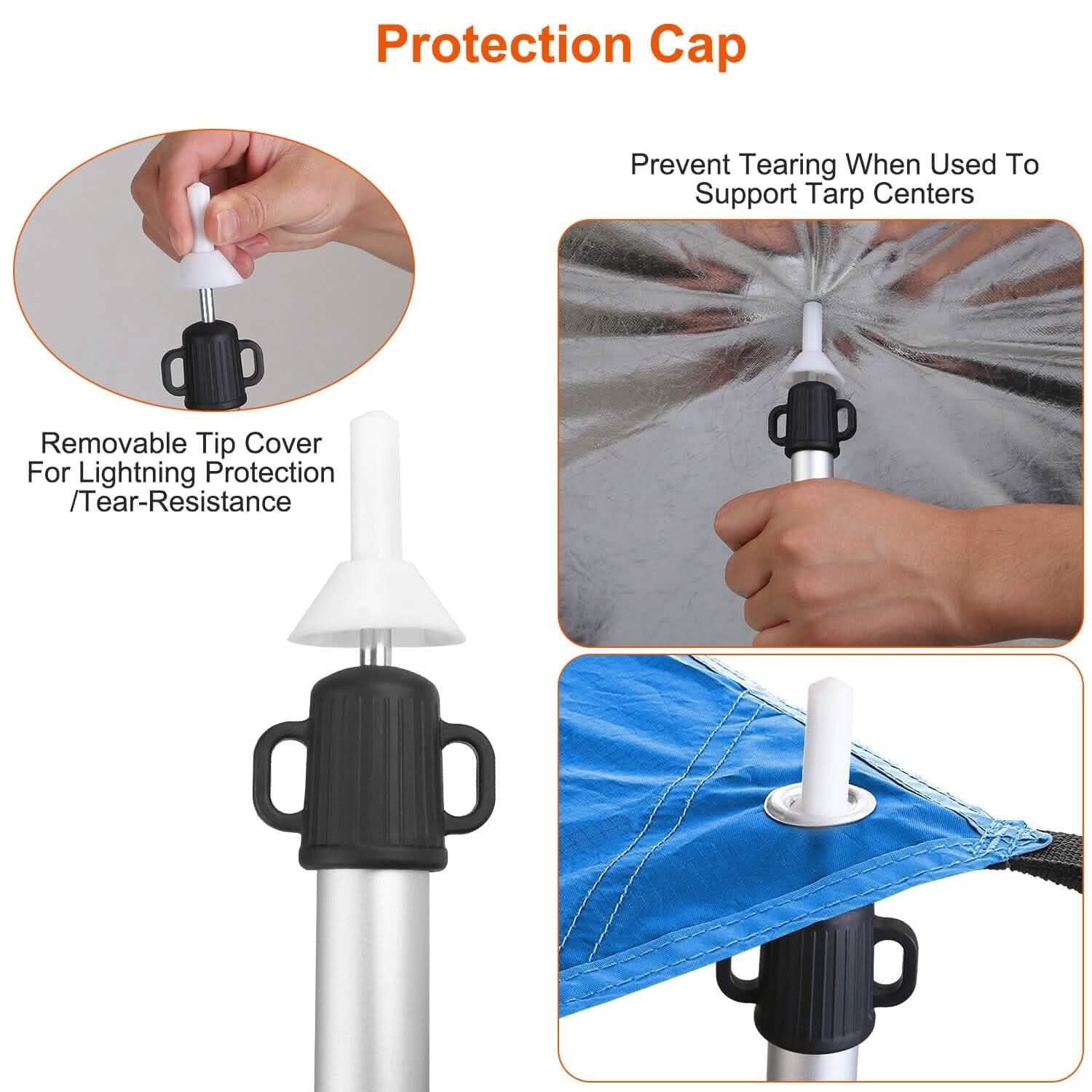 2-Piece: Telescoping Tarp Poles Portable Aluminum Awning Poles DailySale