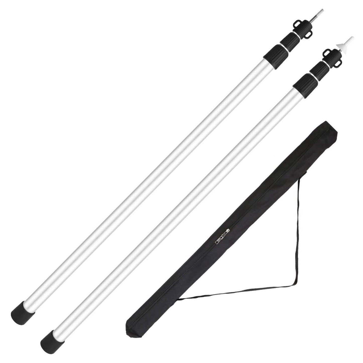 2-Piece: Telescoping Tarp Poles Portable Aluminum Awning Poles DailySale