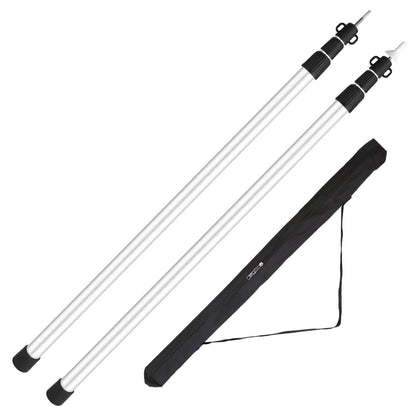 2-Piece: Telescoping Tarp Poles Portable Aluminum Awning Poles DailySale