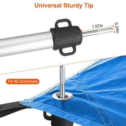2-Piece: Telescoping Tarp Poles Portable Aluminum Awning Poles DailySale