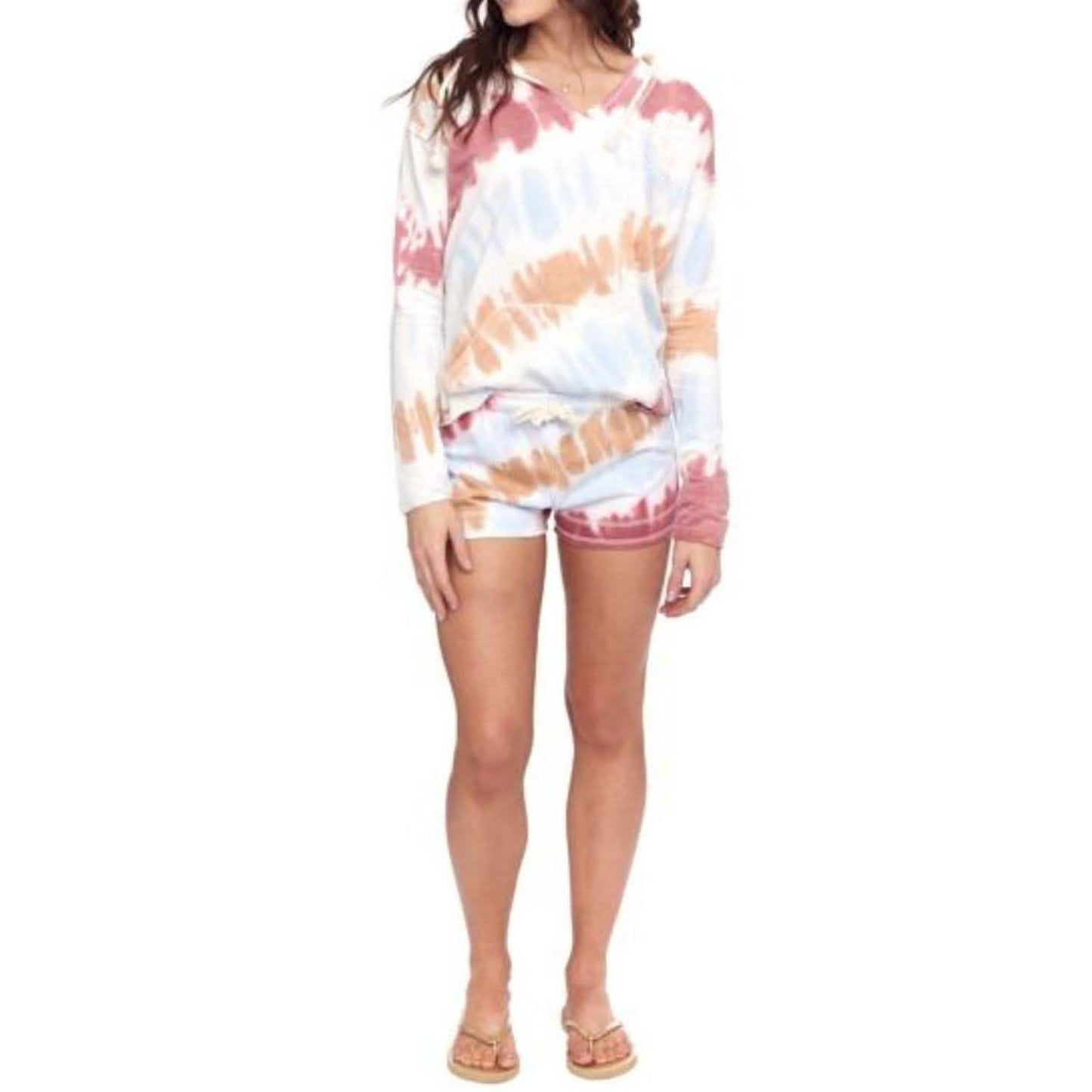 2-Piece: Tie-Dye Hoodie and Shorts Lounge Sets DailySale