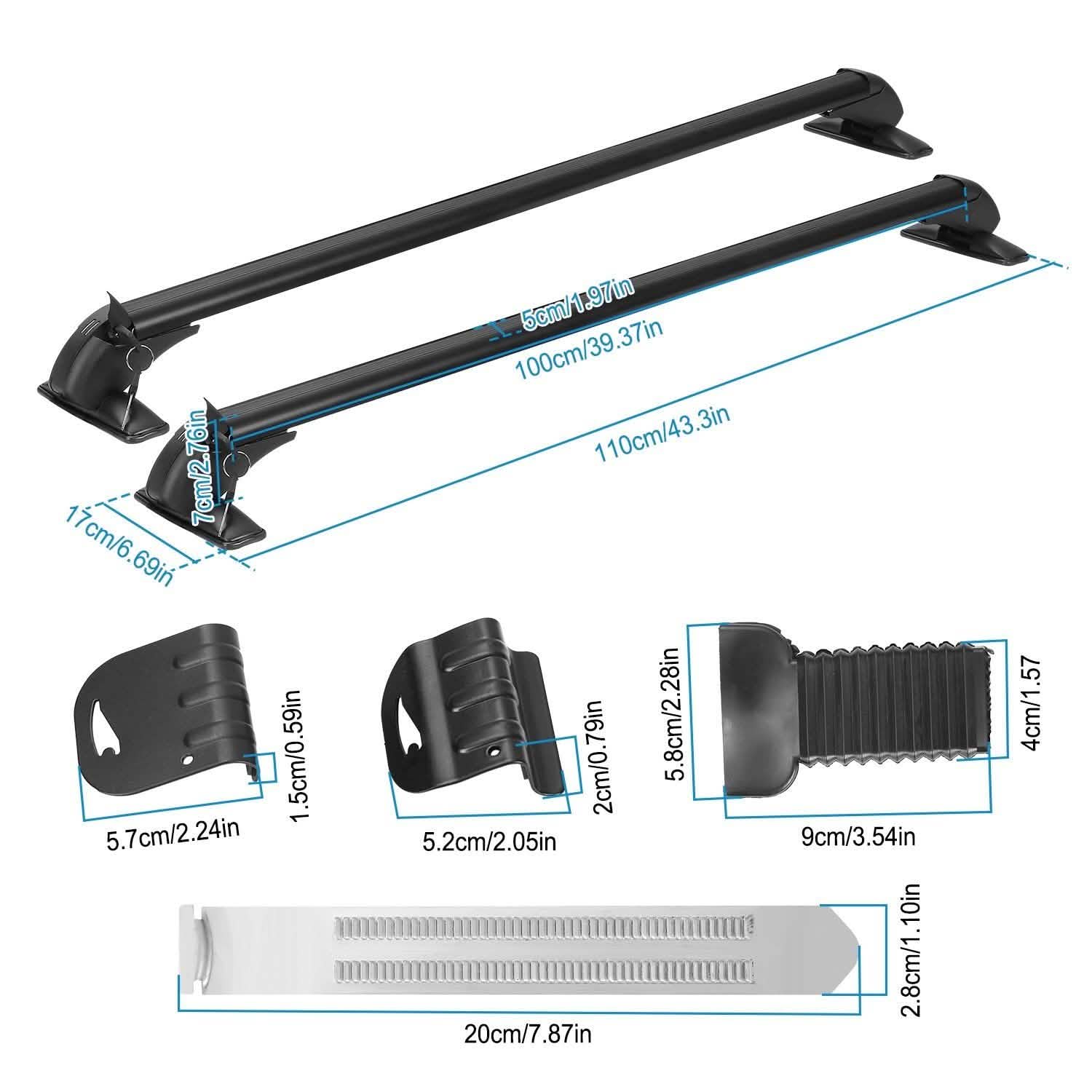 2-Piece: Universal 110CM/43-Inch Car Roof Rack Cross Bar DailySale