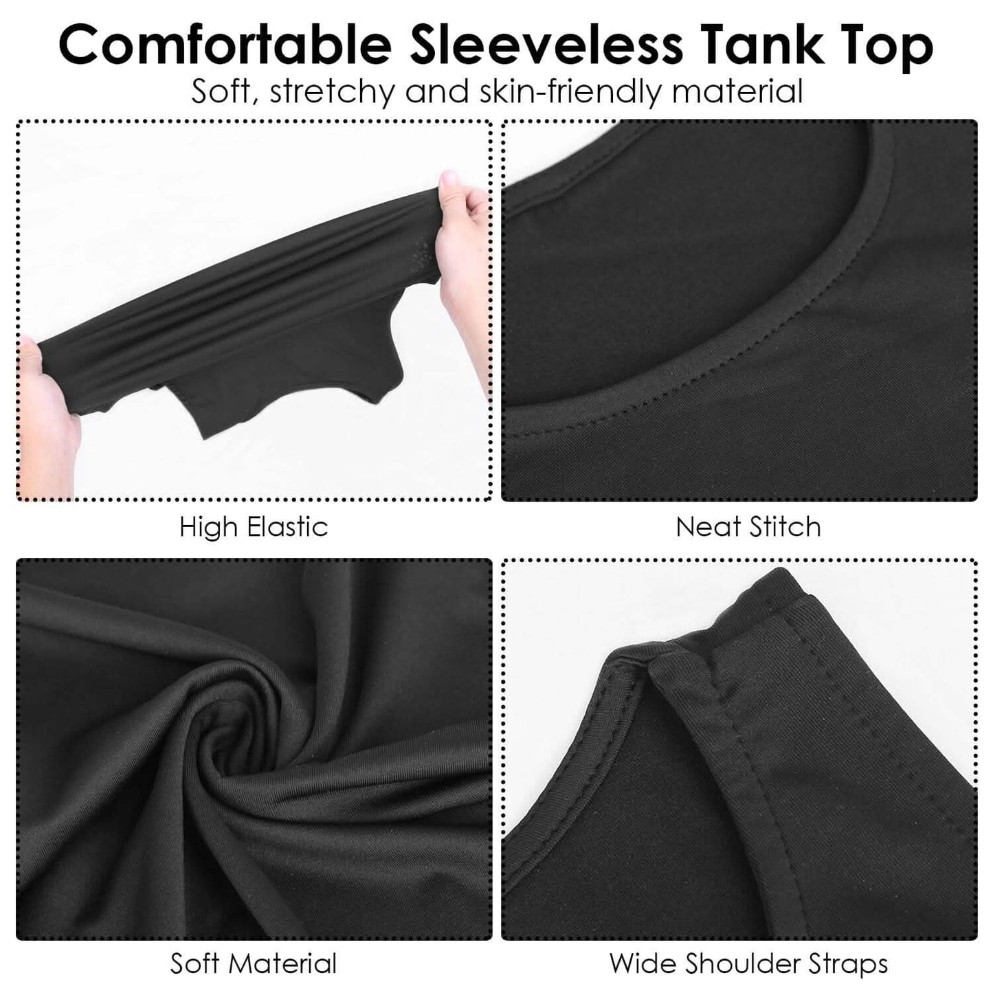 2-Piece: Women Sleeveless Cropped Tank top High Neck DailySale