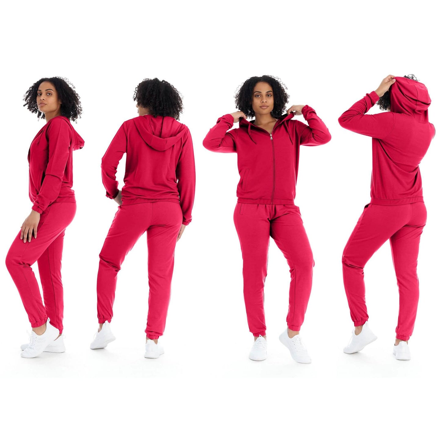 2-Piece: Women's Athleisure Fleece Jogger Sweatpants and Hoodie with Pocket Set DailySale