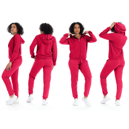 2-Piece: Women's Athleisure Fleece Jogger Sweatpants and Hoodie with Pocket Set DailySale