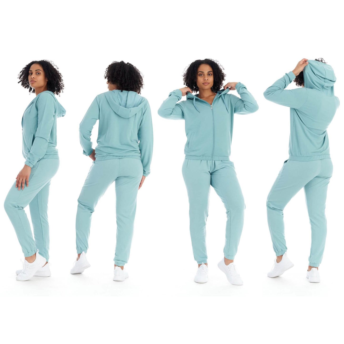 2-Piece: Women's Athleisure Fleece Jogger Sweatpants and Hoodie with Pocket Set DailySale