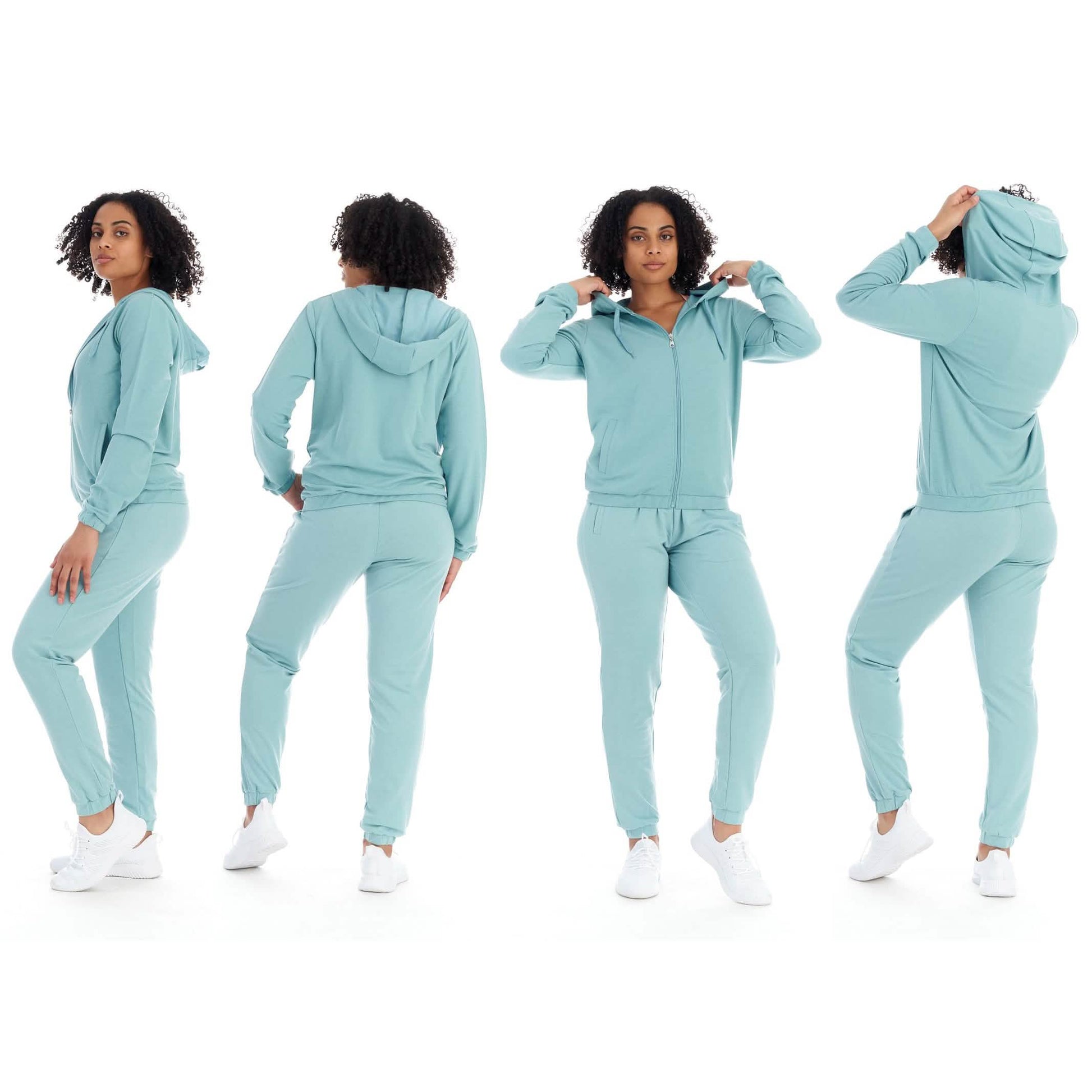 2-Piece: Women's Athleisure Fleece Jogger Sweatpants and Hoodie with Pocket Set DailySale