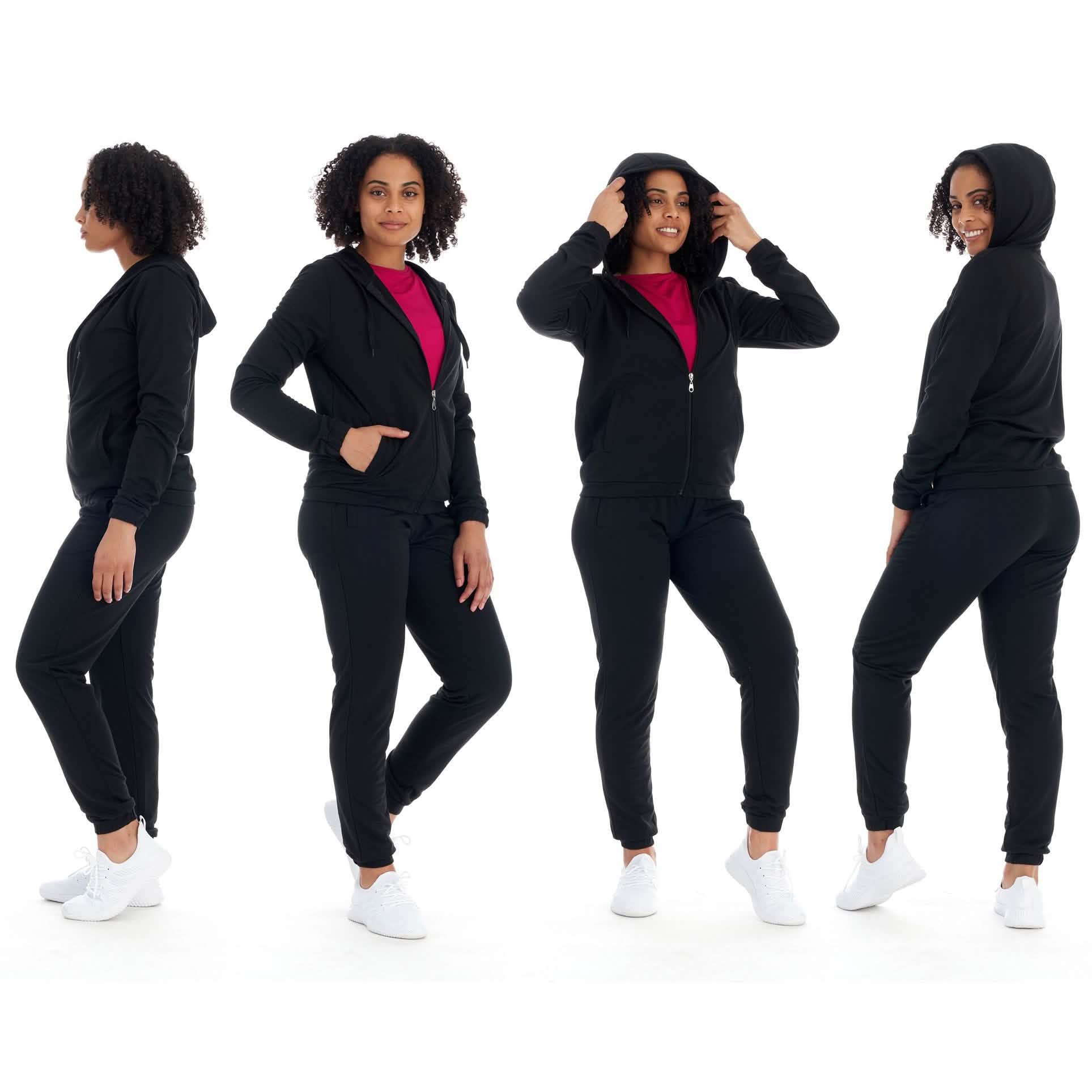 2-Piece: Women's Athleisure Fleece Jogger Sweatpants and Hoodie with Pocket Set DailySale
