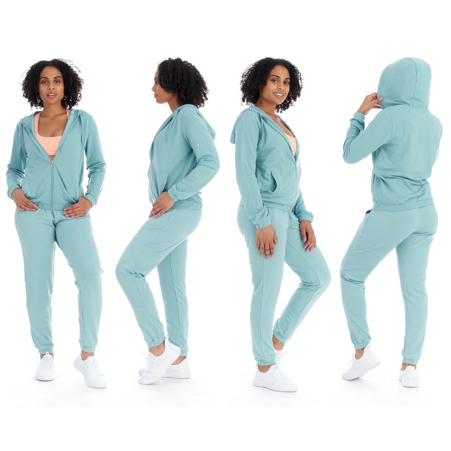 2-Piece: Women's Athleisure Fleece Jogger Sweatpants and Hoodie with Pocket Set DailySale
