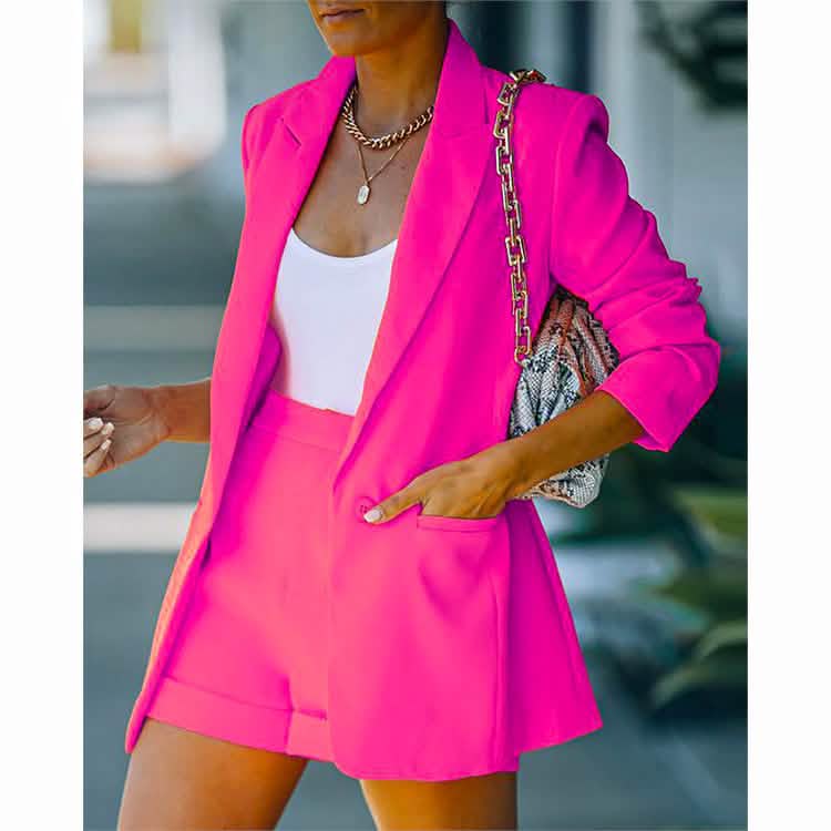 2-Piece: Women's Basic Shirt Collar Blazer DailySale