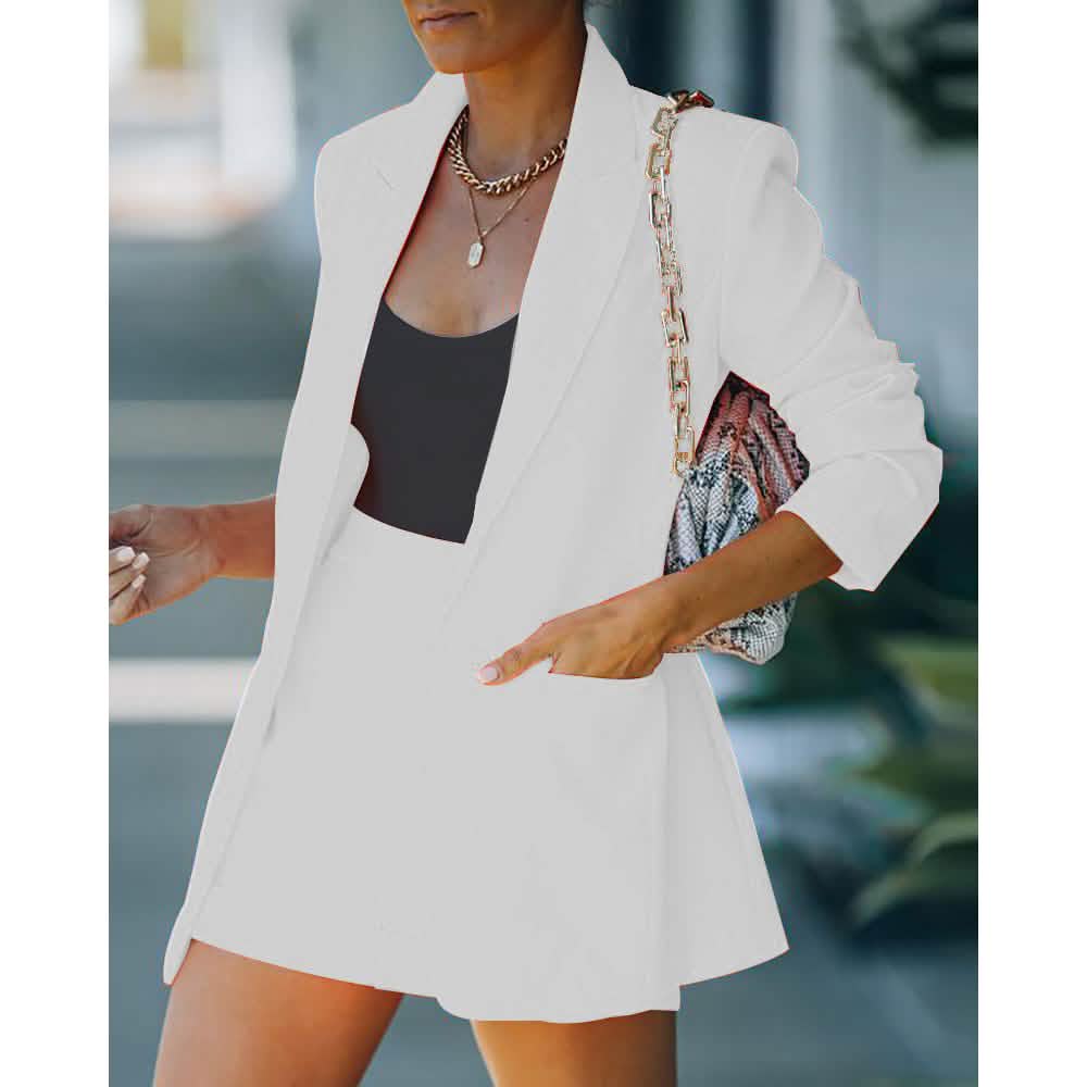 2-Piece: Women's Basic Shirt Collar Blazer DailySale