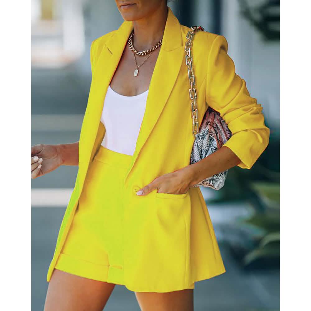 2-Piece: Women's Basic Shirt Collar Blazer DailySale