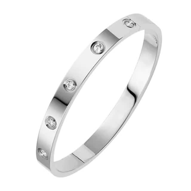 2-Piece: Women's Stainless Steel Zircon Inlay Bracelet DailySale