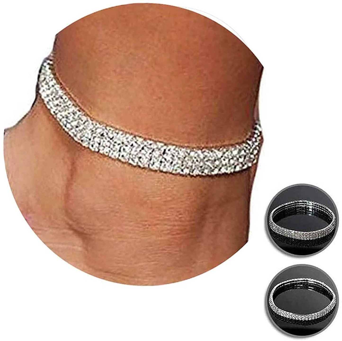 2-Piece: Women's Twinkle Diamond Anklet DailySale