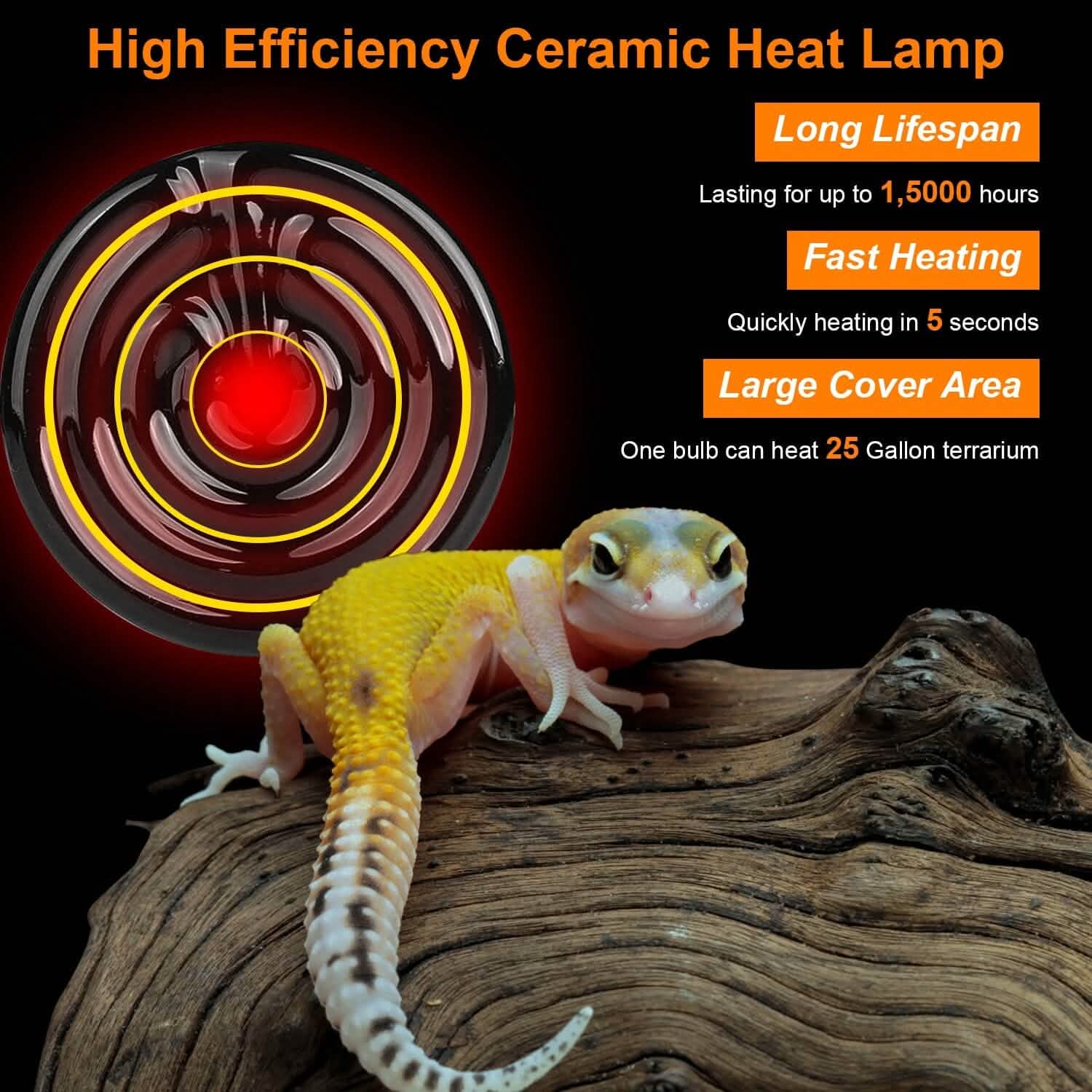2-Pieces: 150W Infrared Reptile Heat Lamp No Light Emitting DailySale