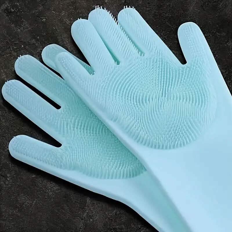 2-Pieces: 2-in-1 Pet Dog Bath Gloves with Silicone Brush DailySale