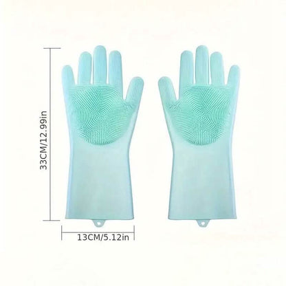 2-Pieces: 2-in-1 Pet Dog Bath Gloves with Silicone Brush DailySale