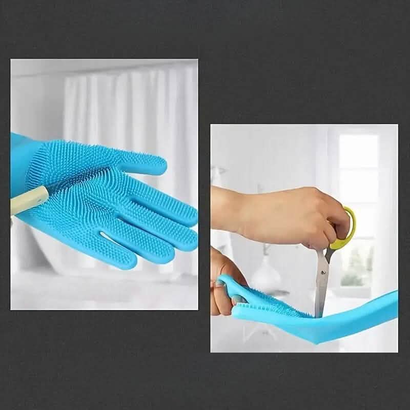 2-Pieces: 2-in-1 Pet Dog Bath Gloves with Silicone Brush DailySale