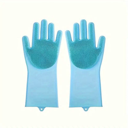2-Pieces: 2-in-1 Pet Dog Bath Gloves with Silicone Brush DailySale