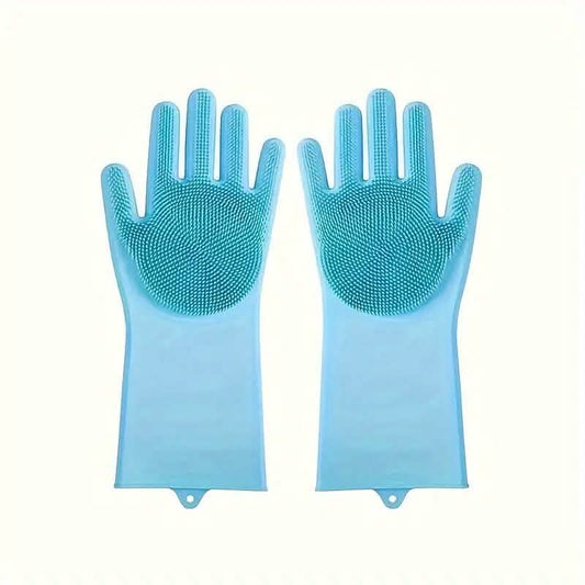 2-Pieces: 2-in-1 Pet Dog Bath Gloves with Silicone Brush DailySale