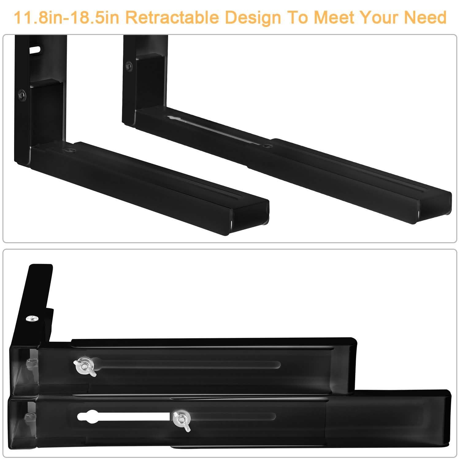2-Pieces: Adjustable Wall Mount Microwave Brackets DailySale
