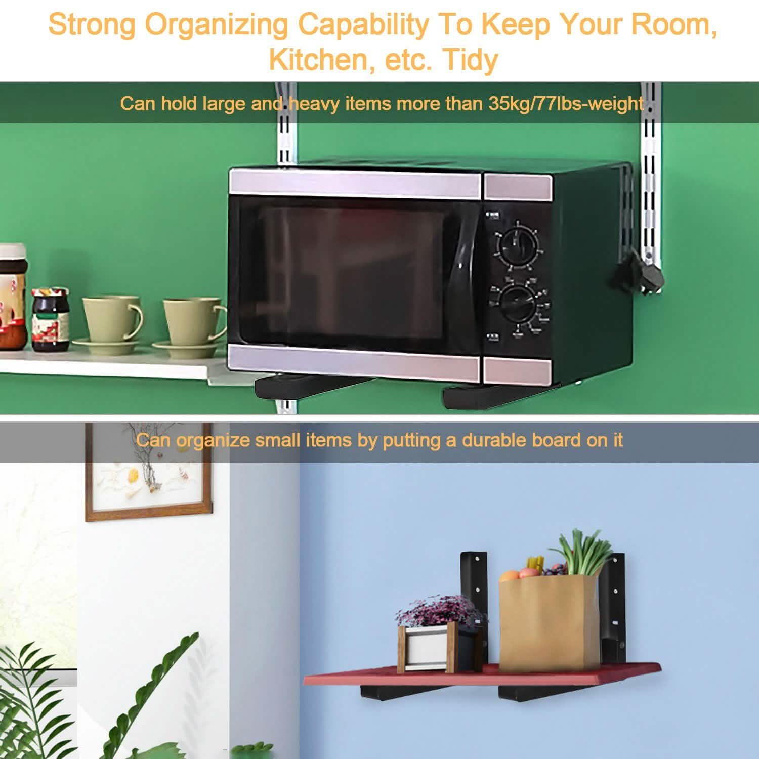 2-Pieces: Adjustable Wall Mount Microwave Brackets DailySale