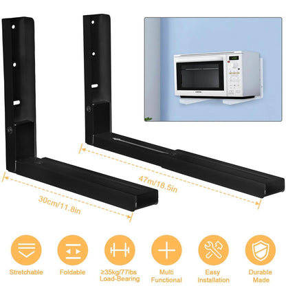 2-Pieces: Adjustable Wall Mount Microwave Brackets DailySale
