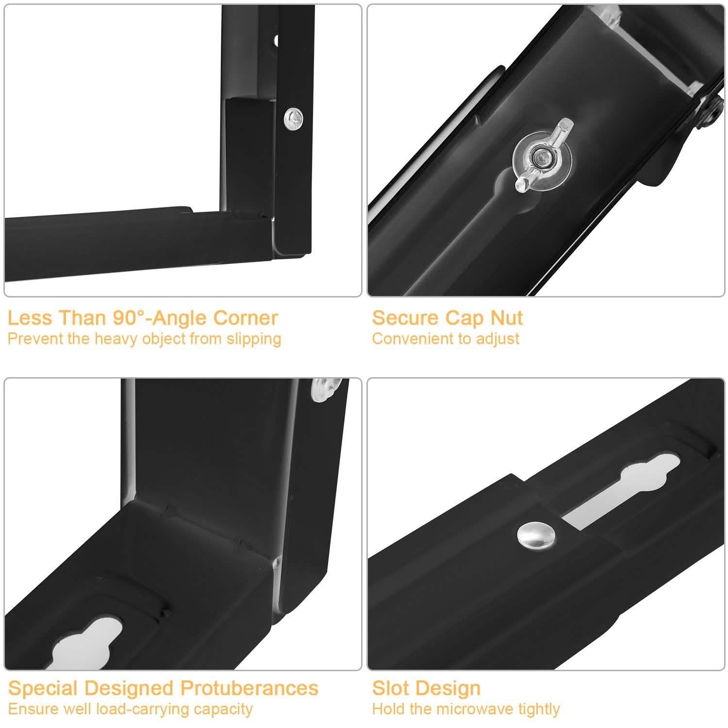 2-Pieces: Adjustable Wall Mount Microwave Brackets DailySale
