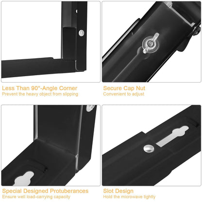2-Pieces: Adjustable Wall Mount Microwave Brackets DailySale