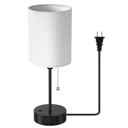 2-Pieces: Bedside Lamps 3 Color Modes USB C+A AC Output Ports Pull Chain DailySale