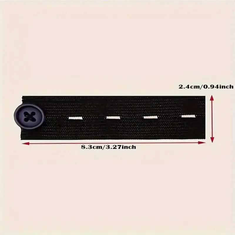 2-Pack: Black Interlocking Tape Waistband Extender Buttons for Jeans and Pants DailySale