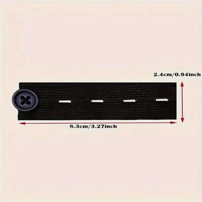 2-Pack: Black Interlocking Tape Waistband Extender Buttons for Jeans and Pants DailySale