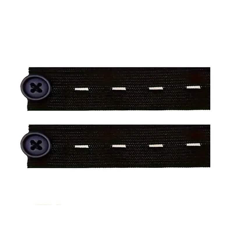 2-Pack: Black Interlocking Tape Waistband Extender Buttons for Jeans and Pants DailySale