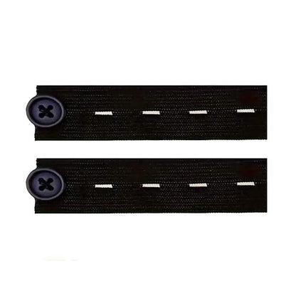 2-Pack: Black Interlocking Tape Waistband Extender Buttons for Jeans and Pants DailySale