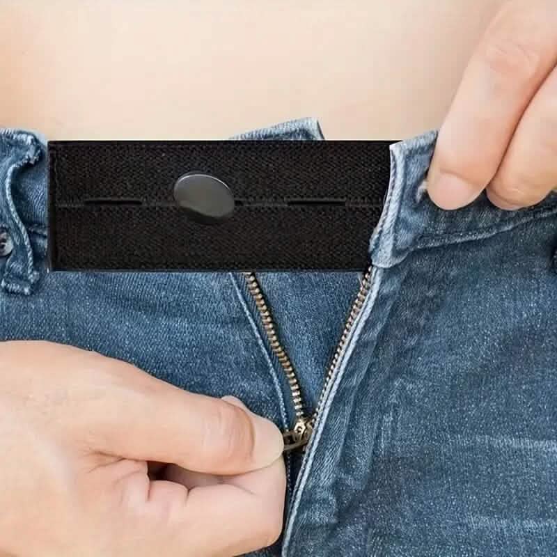 2-Pack: Black Interlocking Tape Waistband Extender Buttons for Jeans and Pants DailySale