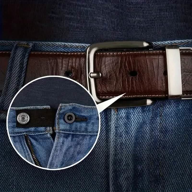 2-Pack: Black Interlocking Tape Waistband Extender Buttons for Jeans and Pants DailySale