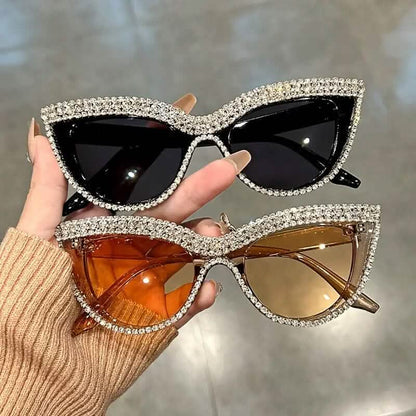 2-Pieces: Bling Rhinestone Cat Eye Sunglasses DailySale