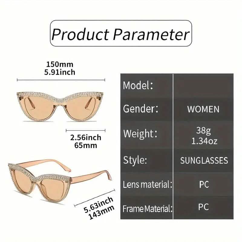 2-Pieces: Bling Rhinestone Cat Eye Sunglasses DailySale