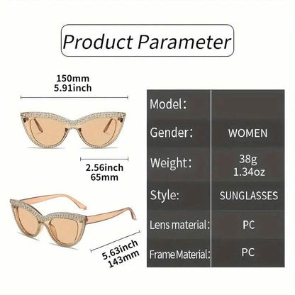 2-Pieces: Bling Rhinestone Cat Eye Sunglasses DailySale