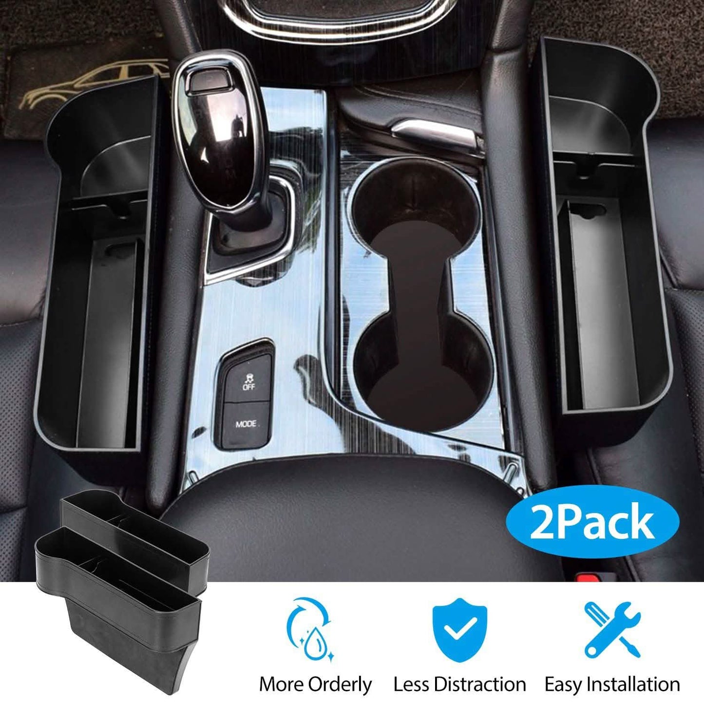2-Pieces: Car Console Side Organizer DailySale