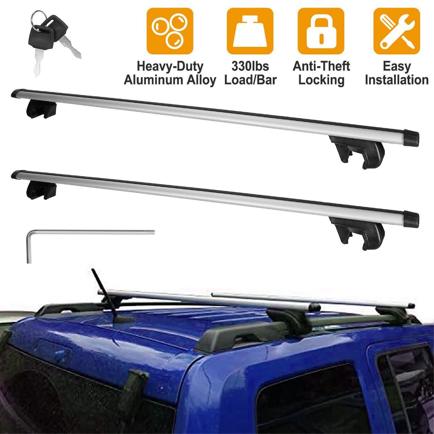 2-Pieces: Car Roof Top Crossbar Rack DailySale