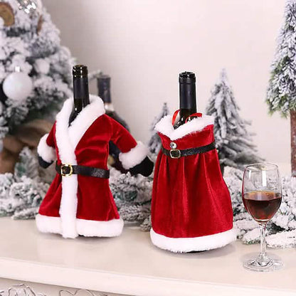 2-Pieces: Christmas Wine Bottle Cover Merry Christmas Decor DailySale