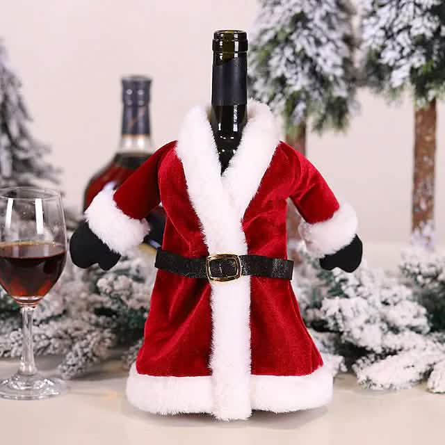2-Pieces: Christmas Wine Bottle Cover Merry Christmas Decor DailySale